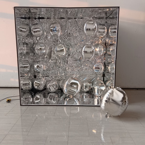 SMOOTH New Trend Wedding Events Party Decoration Reflective <b>Box</b> Silver Inflatable Ball Mirror <b>Photo</b> Booth With Led <b>Light</b> - Product Image 3