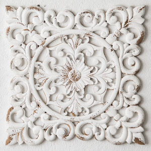 Decoración de pared estilo rústico americano, cuadrada, blanca, de MDF, para la sala de estar, decoración del hogar - Product Image 5