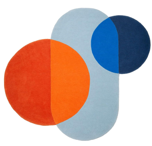 Contemporary Geometric Area Rug Solid <b>Pink</b> Modern Designer Hand Tufted <b>Wool</b> Custom Shape Highly Durable Non-Slip Washable Home - Product Image 1