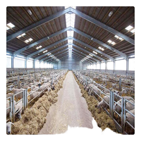2025 estructura de acero de diseño moderno edificio de granja prefabricado granero de vaca para ovejas/ganado/lechería/casa de cabra cobertizos de granja estructura de acero