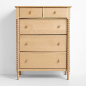 Cómoda de Almacenamiento de Cinco Cajones de Madera Maciza de Nogal Americano Estilo Francés con Rieles Silenciosos y Tiradores de Punto para <span class=keywords><strong>Muebles</strong></span> del Hogar - Product Image 4