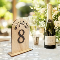 Numéros de table en bois personnalisés pour mariage, fête, hôtel, banquet, anniversaire, Noël – Décorations de table artisanales simples et artistiques