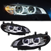 Phares avant LED Angel Eyes de style nouveau, assemblage OEM ODM pour BMW E71, pour X6 E71 2008-2014, rénovation du modèle ancien.