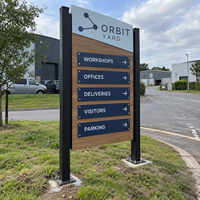 Panneau de signalisation personnalisé, Totem lumineux, Boîte à lumière en acier inoxydable et acrylique pour Publicité Parking, Métro, Hôpital