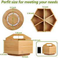 Organisateur de bureau pour crayons en bois de bambou vert écologique Home School Art Supplies Rotating Pen Holder Small Storage & Organizer