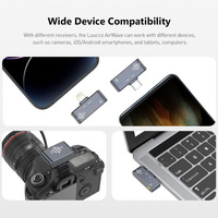 Luucco AirWave Mini K2 senza fili Lavalier microfono risvolto per iPhone Android DSLR telecamere USB-C Live Streaming Youtube registrazione