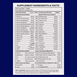 Multivitamines certifiées GMP 34, complément sportif avec BCAA et L-arginine, logo personnalisé, multivitamines 34 comprimés - Product Image 2