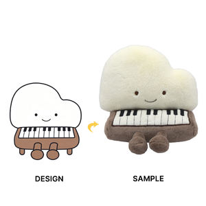 कस्टम-निर्मित मानवविज्ञानी गुड़िया, मनमोहक पियानो मूर्तियां, अनुकूलन योग्य कढ़ाई विवरण, बच्चों के संगीत उपहार - Product Image 2