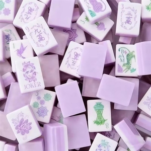 Set di Tessere Mahjong in Acrilico Blu Ghiaccio di Alta Qualità, Quattro Strati, Effetto 3D di Lusso, Resistente allo Sbiadimento, Incisione Laser, <span class=keywords><strong>Gioco</strong></span> Ludo da Interno Pieghevole - Product Image 1