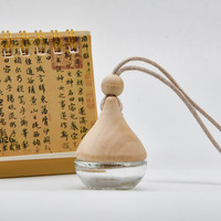 Bouteille de parfum vide en verre blanc de 6 ml avec couvercle en forme de goutte d'eau breveté HuaYi, diffuseur d'air frais pour voiture, à suspendre au rétroviseur