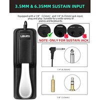 LEKATO Universal 1/4" 6.35mm TS Plug 1/8" 3.5mm TRS Adapter Baja Paduan Hitam Cocok untuk Saklar Polaritas Pedal Sustain Keyboard