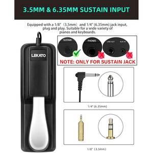 อะแดปเตอร์ LEKATO Universal 1/4\" 6.35 มม. หัวเสียบ TS ต่อกับ 1/8\" 3.5 มม. หัวเสียบ TRS พร้อมสวิตช์เปลี่ยนขั้ว สำหรับแป้นเหยียบ Sustain ของคีย์บอร์ด - Product Image 6