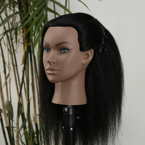 Pas cher Cosmétologie 100% Cheveux Humains Afro-Américain Salon Pratique <span class=keywords><strong>Coiffeur</strong></span> Tressage Afro Formation Mannequin Dummy Poupée Tête - Product Image 4