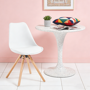 <span class=keywords><strong>Chaise</strong></span> blanche économique en plastique PP et <span class=keywords><strong>bois</strong></span> pour une utilisation polyvalente en intérieur et en extérieur dans la salle à manger et le salon - Product Image 1