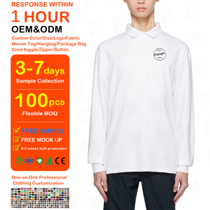 Polo de Manga Larga para Hombre, Tejido Grueso de Alta Calidad, Corte Regular, 100% Algodón, Bordado Personalizado, Venta al Por Mayor - Product Image 1