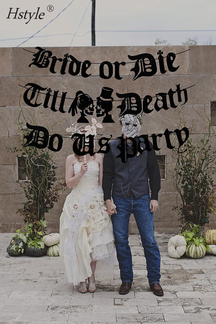 Gothic Bachelorette Party Supplies Bride Or Die Bachelorette Banner -  Gothic Till Death Do Us Party Decorations For Bridal Shower \u0026 Bachelorette  Parties Portable Shower Pan, image size:750x1125