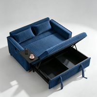 Canapé-lit pliant matelassé en peluche populaire, multifonctionnel avec rangement, idéal pour la décoration des appartements et salons