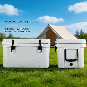 Glacière isotherme rotomoulée robuste et moderne de 45 QT, étanche, pour panneaux solaires, avec panier de stockage de vin et maintien au froid jusqu'à 5 jours - Product Image 1
