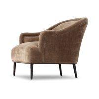 Fauteuil individuel de luxe moderne en velours taupe, fauteuil design pour salon, hall d'hôtel, meuble d'appoint rembourré