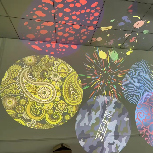 Indoor Custom Logo Laser Projection Floor Rotating Gobo Projector Led Advertising Light Customize Pattern Gobo Projector