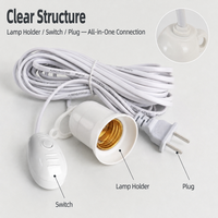 Support de lampe LED E27 à usage domestique avec interrupteur et cordon, cordon de suspension pour lampe suspendue avec prise à deux broches
