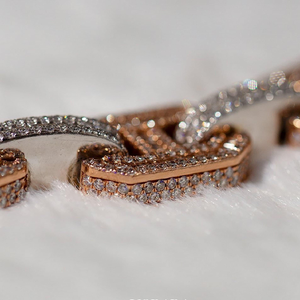 Cadena Cubana de Oro Sólido de 14K con Diamantes Cultivados en Laboratorio, Color Blanco, Estilo Elegante, Certificada, para Collar de Lujo Unisex - Product Image 3