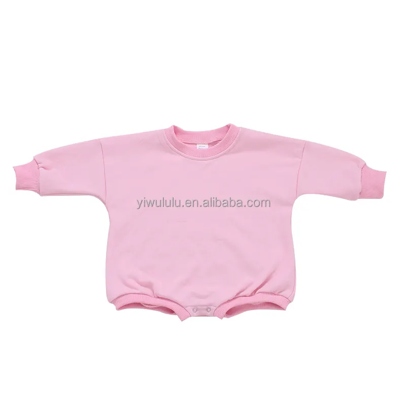 long sleeve sweatshirt material pink color baby winter bubble rompers