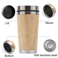 Gobelet à thé en acier inoxydable de 450ml avec passoire infuseur de café Logo personnalisé gobelet en bambou