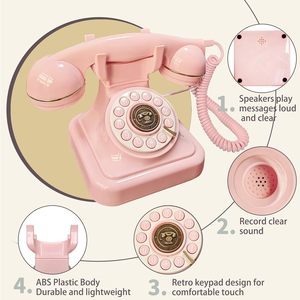 Téléphone Filaire Vintage pour Mariages, Livre d'Or Audio & <span class=keywords><strong>Enregistreur</strong></span> <span class=keywords><strong>de</strong></span> Messages Vocaux pour Confessions & Usage Personnel - Product Image 4