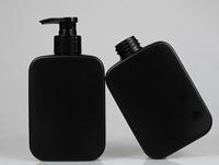 Bouteilles en plastique HDPE carrées noires personnalisées avec logo, 300 ml, pour nettoyant visage homme, savon pour le corps, lotion pour le corps, shampoing