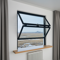Fenêtre pliante en aluminium avec moustiquaire intégrée, grille de sécurité, isolation thermique, double vitrage trempé, multifonctionnelle pour cuisine