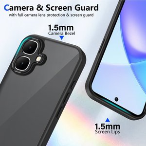 Coque pour Infinix Smart 10 HOT60 Tecno Spark40 GT30PRO, ultra-fine, cadre souple en TPU, dos transparent <span class=keywords><strong>noir</strong></span> <span class=keywords><strong>mat</strong></span> en PC, protection contre les chocs - Product Image 4