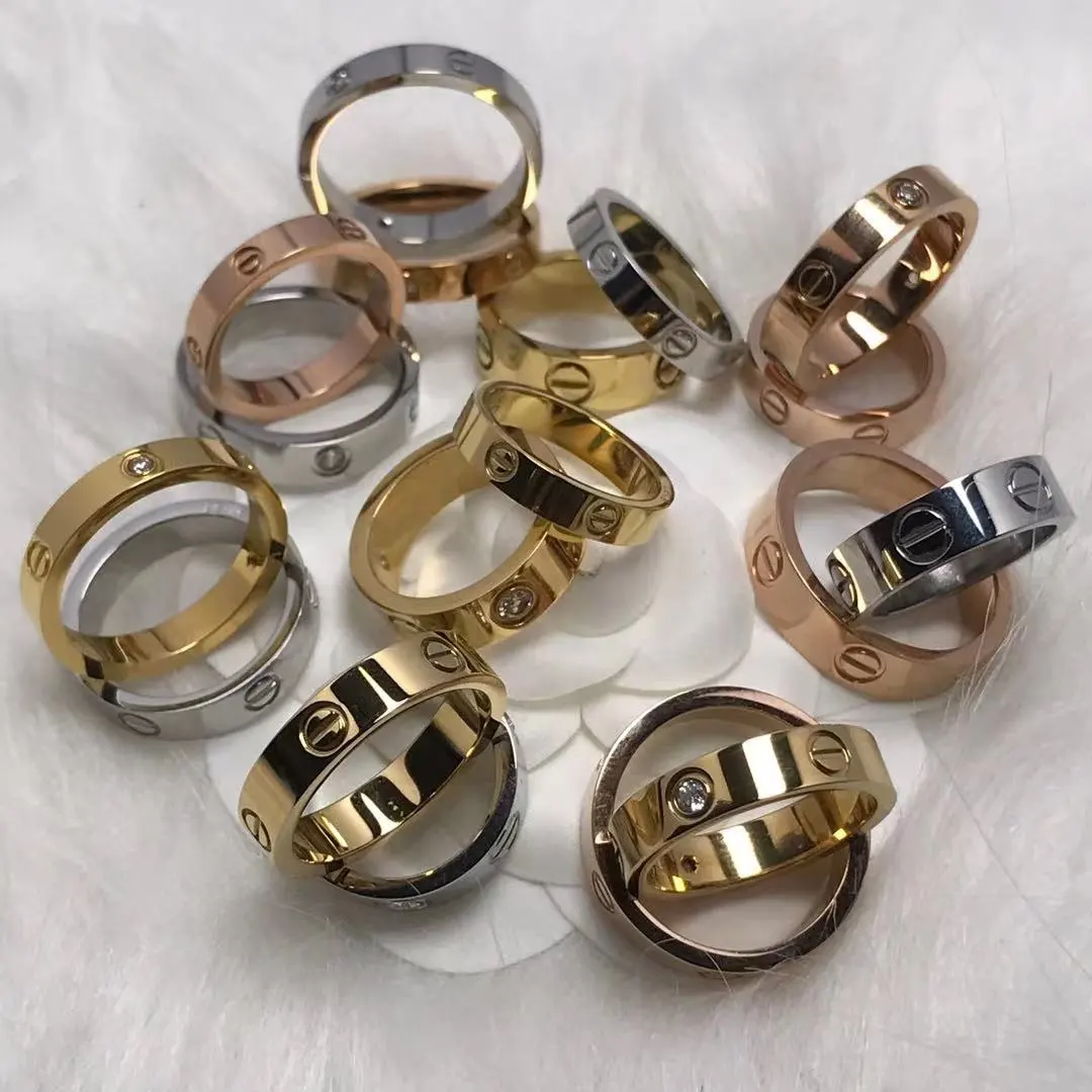 Monili eterni dell'anello della vite di fascino dell'anello di amore dell'acciaio inossidabile 316L all'ingrosso della fabbrica