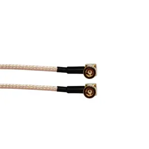 Línea de conexión coaxial RF personalizada, conjunto de cable de hembra a macho recto doblado de 30 a 21, para cable RG316