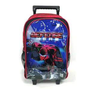 2022 мультяшный Детский рюкзак с колесами, школьные сумки-тележки для мальчиков