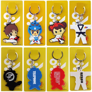 ขายดี <span class=keywords><strong>ของ</strong></span>ที่ระลึกราคาถูก พวงกุญแจรูปถ่ายสั่งทำ พวงกุญแจยางศิลปะการต่อสู้ พวงกุญแจซิลิโคน PVC คาราเต้ เทควันโด - Product Image 2