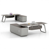 Bureau moderne en forme de L, table d'ordinateur de luxe, bureau de direction en bois, ensemble de bureaux de direction avec tiroirs, personnalisation de meubles