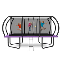 Trampolín Rectangular Profesional Zoshine de 10 a 14 pies - Equipo de Ejercicio al Aire Libre de Alto Rebote con Red de Seguridad