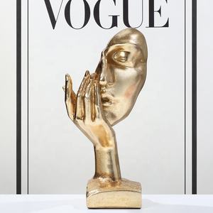 Silenzio eco-friendly oro in resina astratta artigianato Creative Art Deco ornamenti per soggiorno ufficio Desktop casa all'ingrosso - Product Image 5