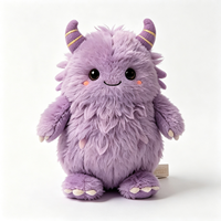 Vente en gros de poupées en peluche douces de haute qualité, mignonnes, en fourrure, monstres violets, pour enfants, jouet en peluche personnalisé