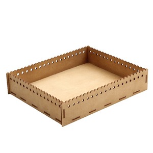 Rectangular Wooden Storage Box With Lattice Design For Desktop Organization - Product Image 5