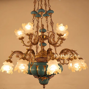 Lámpara <span class=keywords><strong>de</strong></span> araña <span class=keywords><strong>de</strong></span> tres pisos Decoración Villa <span class=keywords><strong>de</strong></span> lujo Techo alto Escalera <span class=keywords><strong>de</strong></span> Caracol Lámpara colgante <span class=keywords><strong>de</strong></span> cobre Pepino Dulce <span class=keywords><strong>Linterna</strong></span> - Product Image 1