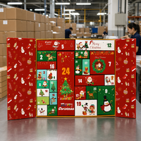 Calendrier de l'Avent Leabon, boîte cadeau à double ouverture, 24 boîtes en papier à puzzle, scène de Noël avec Père Noël, vente en gros, directement de l'usine