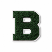 Patch en chenille personnalisé, lettres brodées 3D, lettres B en tissu éponge, thermocollantes, pour vêtements, vestes, sacs, chapeaux, appliques DIY