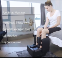 Masseur de pieds 2 en 1, Ottoman Shiatsu, pour pieds, mollets et jambes, avec chaleur et compression d'air, pour la maison, le bureau et la relaxation quotidienne