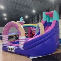 Château gonflable commercial Funcity en PVC avec toboggan pour parcs d'aventure