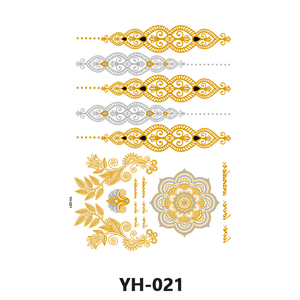 <span class=keywords><strong>Tatuajes</strong></span> Temporales Metálicos Dorados a Prueba de Agua para Mujeres, Niñas y Adultas, Arte Corporal y Facial, Papel Ecológico, Sexy y Moderno - Product Image 2