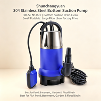 Pompe submersible à eaux usées en plastique à haut débit et basse pression avec interrupteur à flotteur 230V, pompe de puisard portable pour drainage de jardin et piscine
