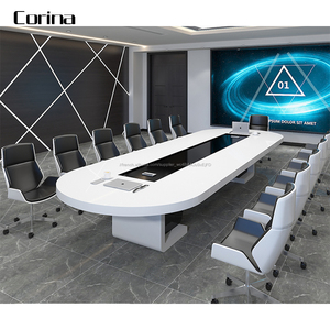 CORINA En <span class=keywords><strong>Pierre</strong></span> artificielle Blanche <span class=keywords><strong>de</strong></span> haute qualité <span class=keywords><strong>taille</strong></span> personnalisée 16 personne siège Table <span class=keywords><strong>de</strong></span> Conférence blanche - Product Image 3