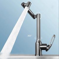 Nouveauté mitigeur Gunmetal économie d'eau lavabo de salle de bain robinet d'eau chaude et froide en acier inoxydable